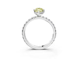 White gold Fancy Yellow Marquise Cut Diamond Pavé Solitaire Ring with Round Band and Prong Setting_16