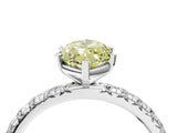 White gold Fancy Yellow Marquise Cut Diamond Pavé Solitaire Ring with Round Band and Prong Setting_17