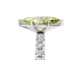 White gold Fancy Yellow Marquise Cut Diamond Pavé Solitaire Ring with Round Band and Prong Setting_18