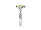 White gold Fancy Yellow Marquise Cut Diamond Pave Band Solitaire Ring with Round  and Prong Setting_92