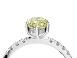 White gold Fancy Yellow Marquise Cut Diamond Pave Band Solitaire Ring with Round  and Prong Setting_94