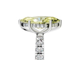 White gold Fancy Yellow Marquise Cut Diamond Pave Band Solitaire Ring with Round  and Prong Setting_95