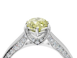 White gold Fancy Yellow Marquise  Cut Diamond Pave Band with Four-Prong Setting_4