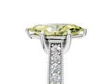White gold Fancy Yellow Marquise  Cut Diamond Pave Band with Four-Prong Setting_5