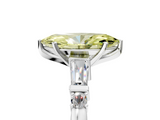 White gold Fancy Yellow Marquise  Cut Diamond Ring with Baguette Side Stones, Channel Set Band, and Four-Prong Setting_5