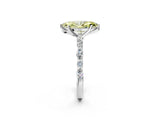 White gold Fancy Yellow Marquise Cut Diamond Ring with Marquise and Round  Side Stones and Four-Prong Setting_43