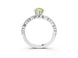 White gold Fancy Yellow Marquise Cut Diamond Ring with Marquise and Round  Side Stones and Four-Prong Setting_44