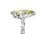 White gold Fancy Yellow Marquise Cut Diamond Ring with Marquise and Round  Side Stones and Four-Prong Setting_46