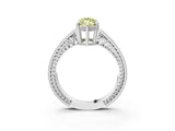 White gold Fancy Yellow Marquise Cut Diamond Ring with Milgrain Pavé Band and Four-Prong Setting_34