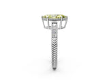 White gold Fancy Yellow Marquise Cut Diamond Ring with Milgrain Pavé Band and Four-Prong Setting_35
