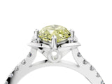 White gold Fancy Yellow Marquise Cut Diamond Ring with Pavé Band and Floral Prong Setting_43