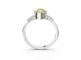 White gold Fancy Yellow Marquise Cut Diamond Ring with Side Stones and Four-Prong Setting_68