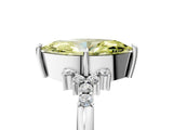 White gold Fancy Yellow Marquise Cut Diamond Ring with Side Stones and Four-Prong Setting_70