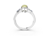 White gold Fancy Yellow Marquise  Cut Diamond Ring with Tapered Baguette Side Stones in Four-Prong Setting_3