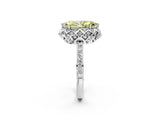 White gold Fancy Yellow Marquise Cut Diamond Scalloped Halo Engagement Ring with Round Shared Prong Band_16
