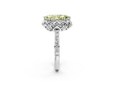 White gold Fancy Yellow Marquise Cut Diamond Scalloped Halo Engagement Ring with Round Shared Prong Band_22
