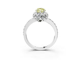 White gold Fancy Yellow Marquise Cut Diamond Scalloped Halo Engagement Ring with Round Shared Prong Band_23