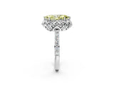 White gold Fancy Yellow Marquise Cut Diamond Scalloped Halo Engagement Ring with Round Shared Prong Band_40