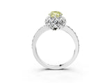 White gold Fancy Yellow Marquise Cut Diamond Scalloped Halo Engagement Ring with Round Shared Prong Band_41