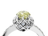 White gold Fancy Yellow Marquise Cut Diamond Scalloped Halo Engagement Ring with Round Shared Prong Band_42