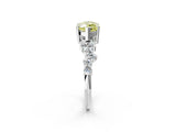 White gold Fancy Yellow Marquise Cut Diamond Scattered Round Accent Ring with Prong Setting_15