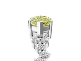 White gold Fancy Yellow Marquise Cut Diamond Scattered Round Accent Ring with Prong Setting_18