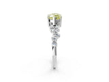 White gold Fancy Yellow Marquise Cut Diamond Scattered Round Accent Ring with Prong Setting_27