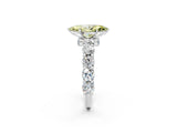 White gold Fancy Yellow Marquise Cut Diamond Side Stone Engagement Ring with Four-Prong Setting_38