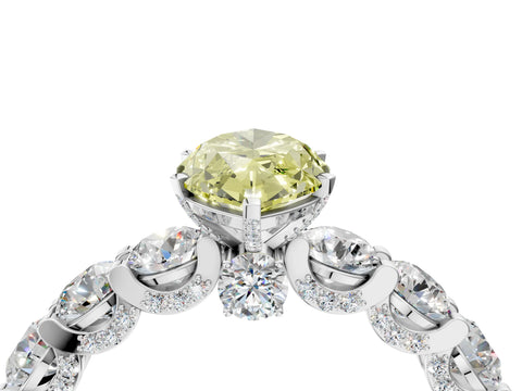 White gold Fancy Yellow Marquise Cut Diamond Side Stone Engagement Ring with Four-Prong Setting_40