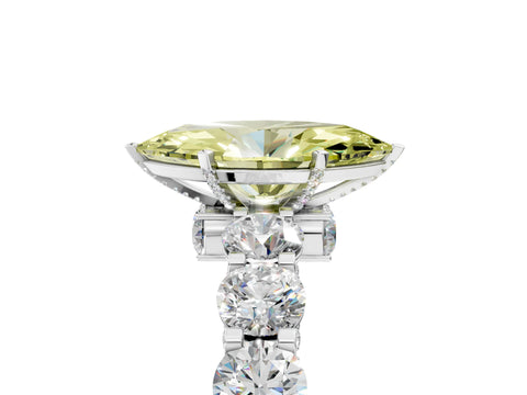White gold Fancy Yellow Marquise Cut Diamond Side Stone Engagement Ring with Four-Prong Setting_41