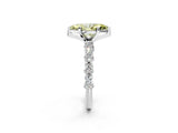 White gold Fancy Yellow Marquise Cut Diamond Side Stone Solitaire Ring with Round  and Four-Prong Setting_26