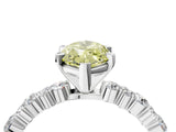 White gold Fancy Yellow Marquise Cut Diamond Side Stone Solitaire Ring with Round  and Four-Prong Setting_28