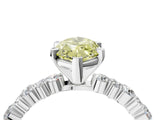 White gold Fancy Yellow Marquise Cut Diamond Side Stone Solitaire Ring with Round  and Four-Prong Setting_93