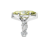 White gold Fancy Yellow Marquise Cut Diamond Side Stone Solitaire Ring with Round  and Four-Prong Setting_94