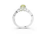 White gold Fancy Yellow Marquise Cut Diamond Solitaire Celtic Knot Ring with Four-Prong Setting_32