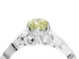 White gold Fancy Yellow Marquise Cut Diamond Solitaire Celtic Knot Ring with Four-Prong Setting_33