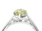 White gold Fancy Yellow Marquise Cut Diamond Solitaire Engagement Ring with Cathedral Setting and Four-Prong Mount_57