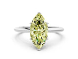 White gold Fancy Yellow Marquise Cut Diamond Solitaire Engagement Ring with Classic Band and Four-Prong Setting_28