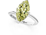 White gold Fancy Yellow Marquise Cut Diamond Solitaire Engagement Ring with Four-Prong Setting and Classic Band_33