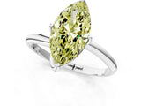 White gold Fancy Yellow Marquise Cut Diamond Solitaire Engagement Ring with Four-Prong Setting and Classic Band_45