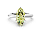 White gold Fancy Yellow Marquise Cut Diamond Solitaire Engagement Ring with Round Band and Four-Prong Setting_108