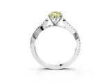 White gold Fancy Yellow Marquise Cut Diamond Solitaire Engagement Ring with Twisted Pavé Band and Four-Prong Setting_95