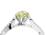 White gold Fancy Yellow Marquise Cut Diamond Solitaire Engagement Ring with Twisted Pavé Band and Four-Prong Setting_96