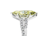 White gold Fancy Yellow Marquise Cut Diamond Solitaire Engagement Ring with Twisted Pavé Band and Four-Prong Setting_97
