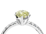 White gold Fancy Yellow Marquise Cut Diamond Solitaire Pavé Engagement Ring with Round Band and Prong Setting_16