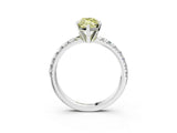 White gold Fancy Yellow Marquise Cut Diamond Solitaire Pavé Engagement Ring with Round Band and Prong Setting_45