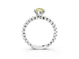 White gold Fancy Yellow Marquise Cut Diamond Solitaire Ring with Beaded Band and Prong Setting_122