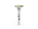 White gold Fancy Yellow Marquise Cut Diamond Solitaire Ring with Filigree Band and Four-Prong Setting_20