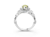 White gold Fancy Yellow Marquise Cut Diamond Solitaire Ring with Filigree Band and Four-Prong Setting_21