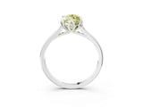 White gold Fancy Yellow Marquise Cut Diamond Solitaire Ring with Flower Prong Setting and Classic Band_16